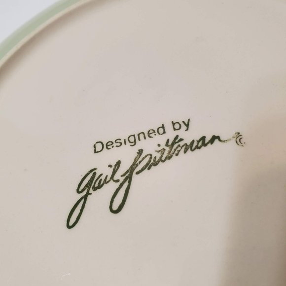 Gail Pittman Provence Salad Plates, Green Blue Abstract Swirl, Set of 3, Souther - Picture 3 of 4